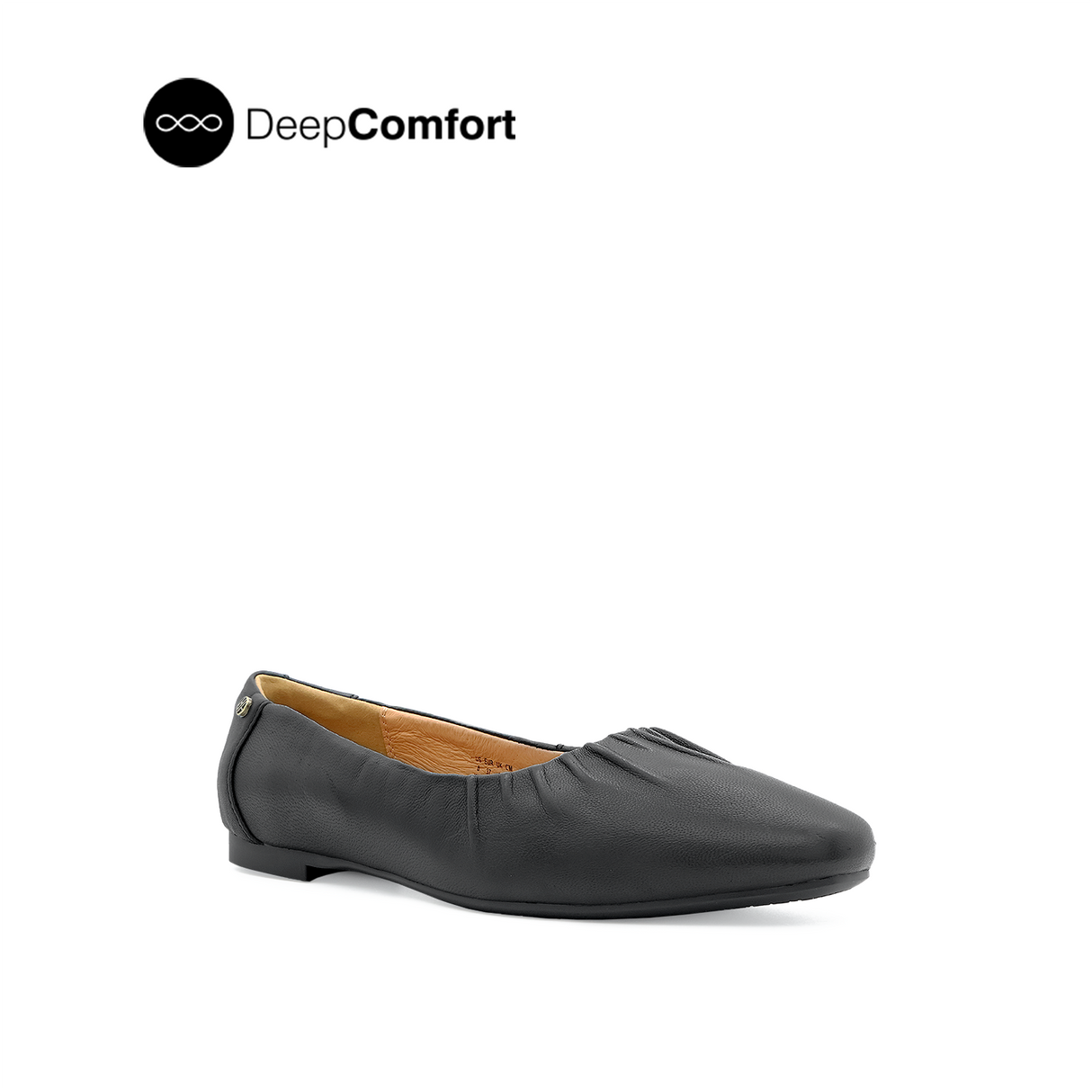 Noreen Gathered Women's Shoes - Black Leather