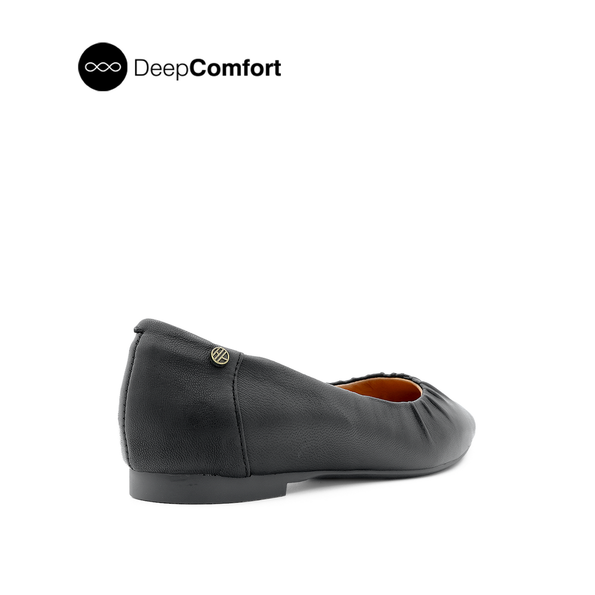 Noreen Gathered Women's Shoes - Black Leather