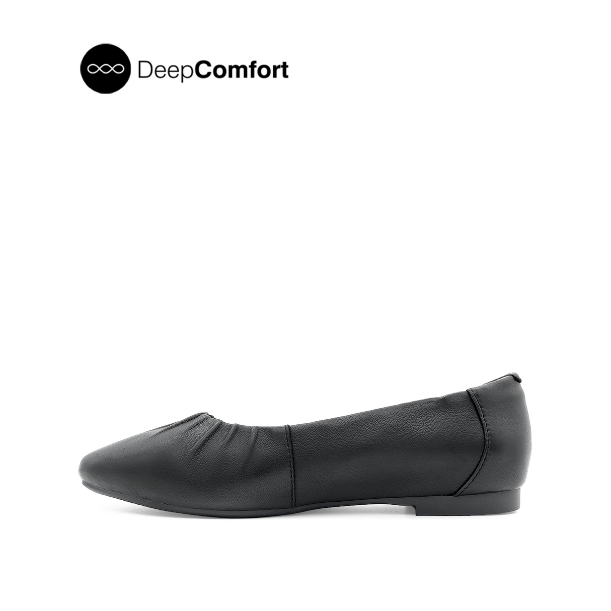 Noreen Gathered Women's Shoes - Black Leather