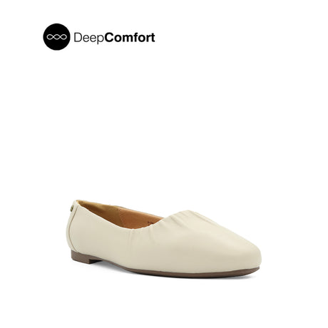 Noreen Gathered Women's Shoes - Vanilla Leather