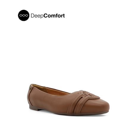 Noreen Medallion Women's Shoes - Tan Leather