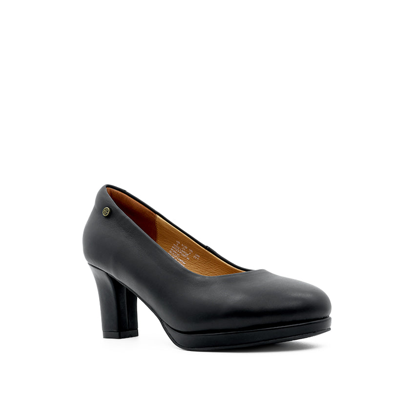 Macy Pump Women's Shoes - Black Leather