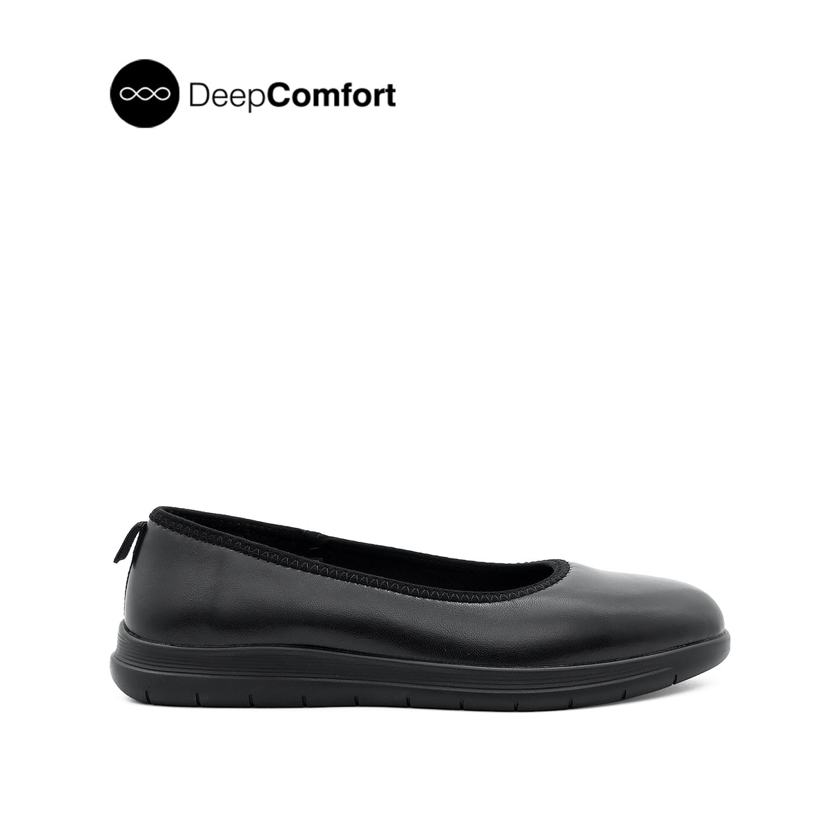 Shirl Ballerina Women's Shoes - Black Coated Leather