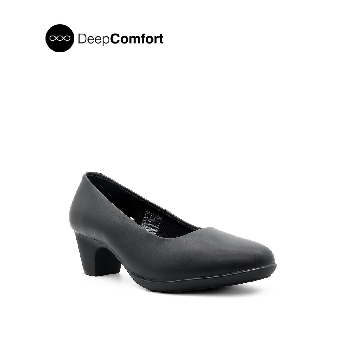 Susie Plain Toe Women's Shoes - Black Coated Leather