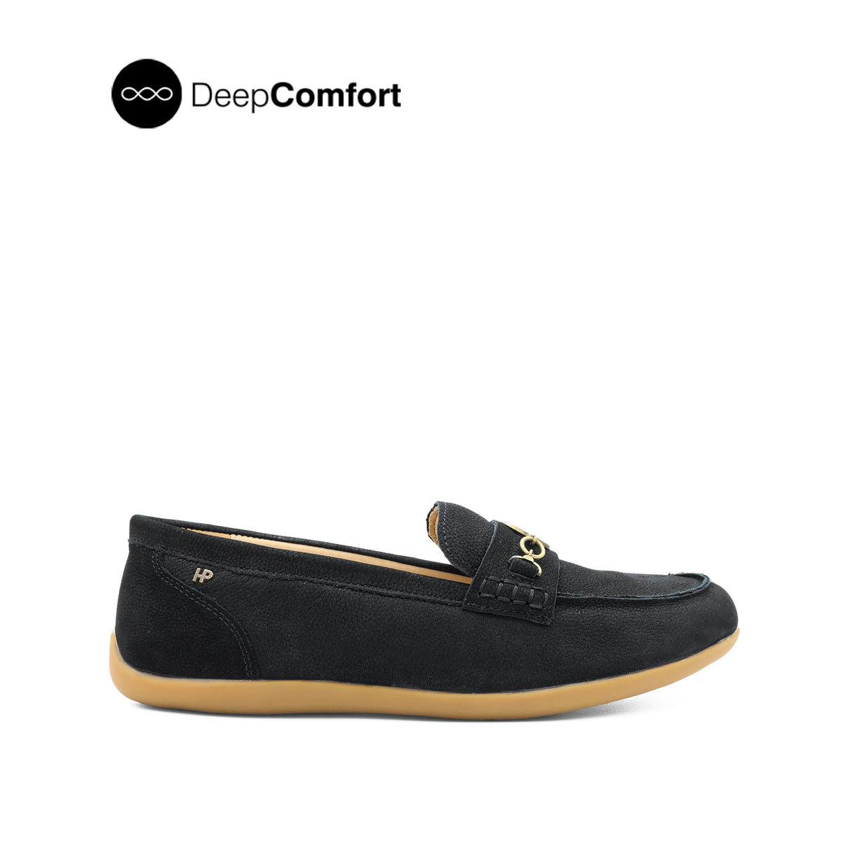 Sienna Metal Bit Women's Shoes - Black Nubuck
