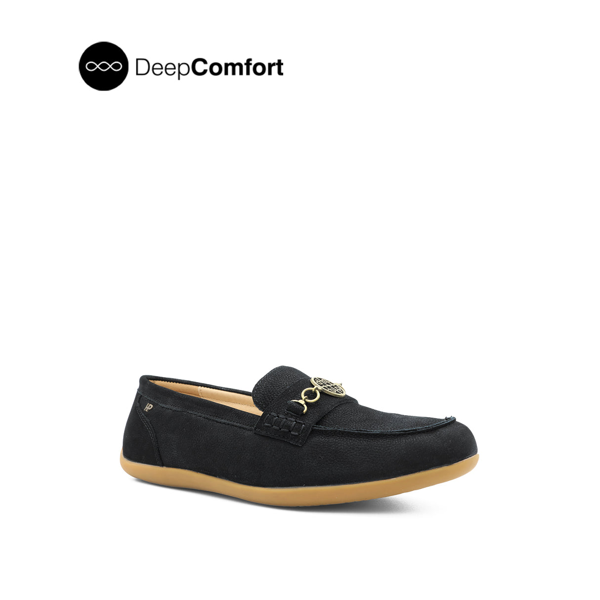 Sienna Metal Bit Women's Shoes - Black Nubuck