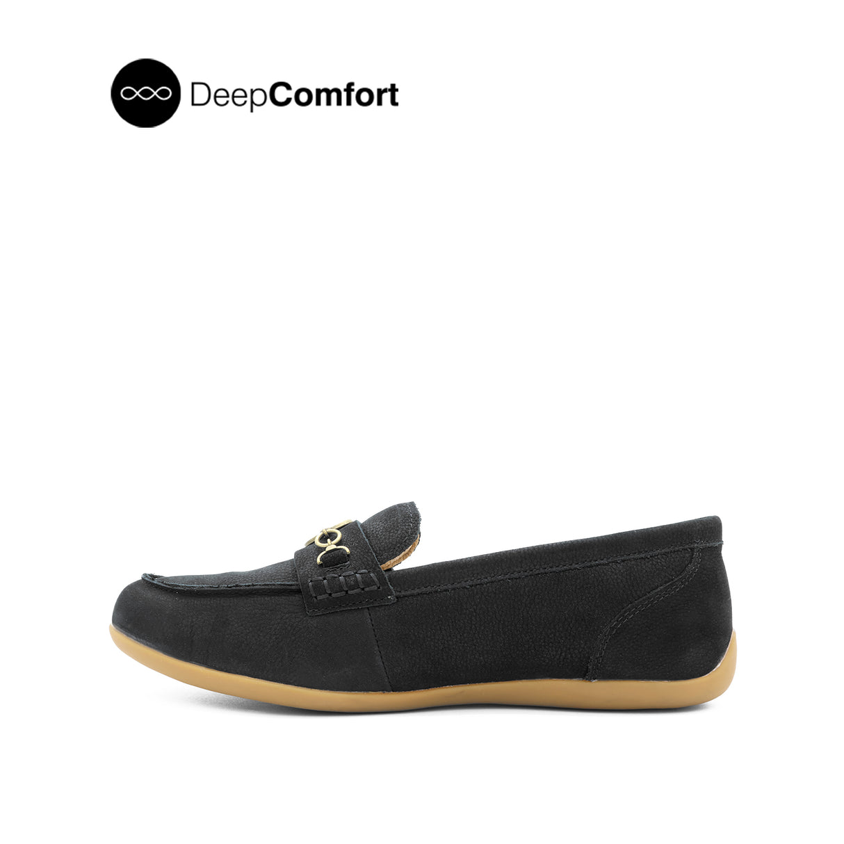Sienna Metal Bit Women's Shoes - Black Nubuck