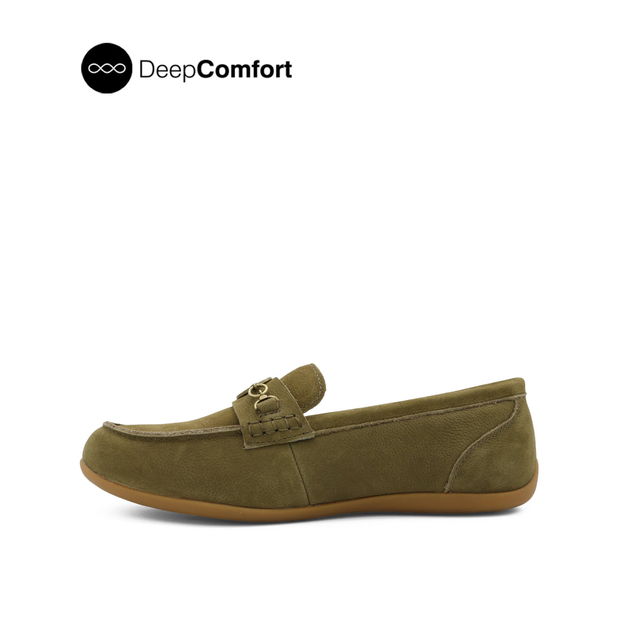 Sienna Metal Bit Women's Shoes - Olive Nubuck