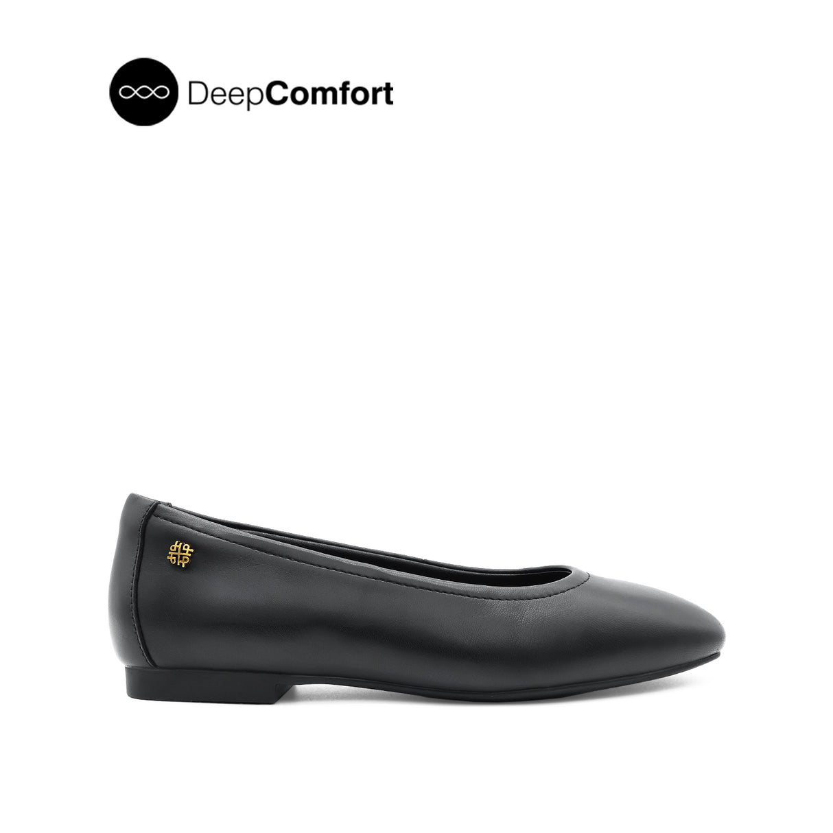 Sabine Slip On Platin Toe Women's Shoes - Black Leather