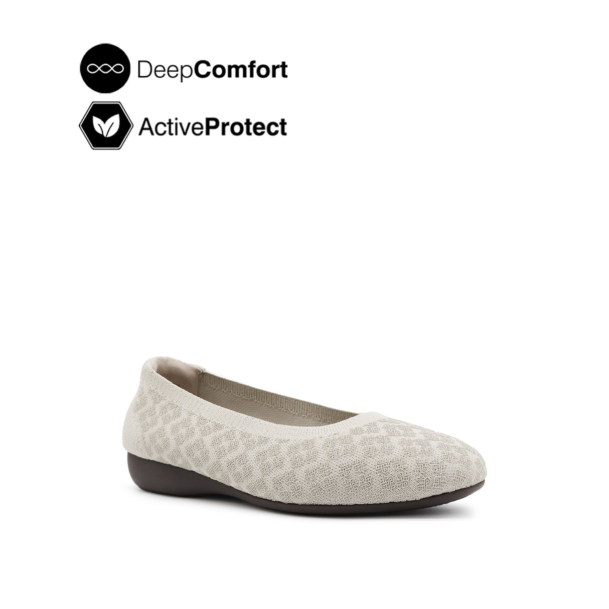 Gemma Knitted Women's Shoes - Taupe Knitted