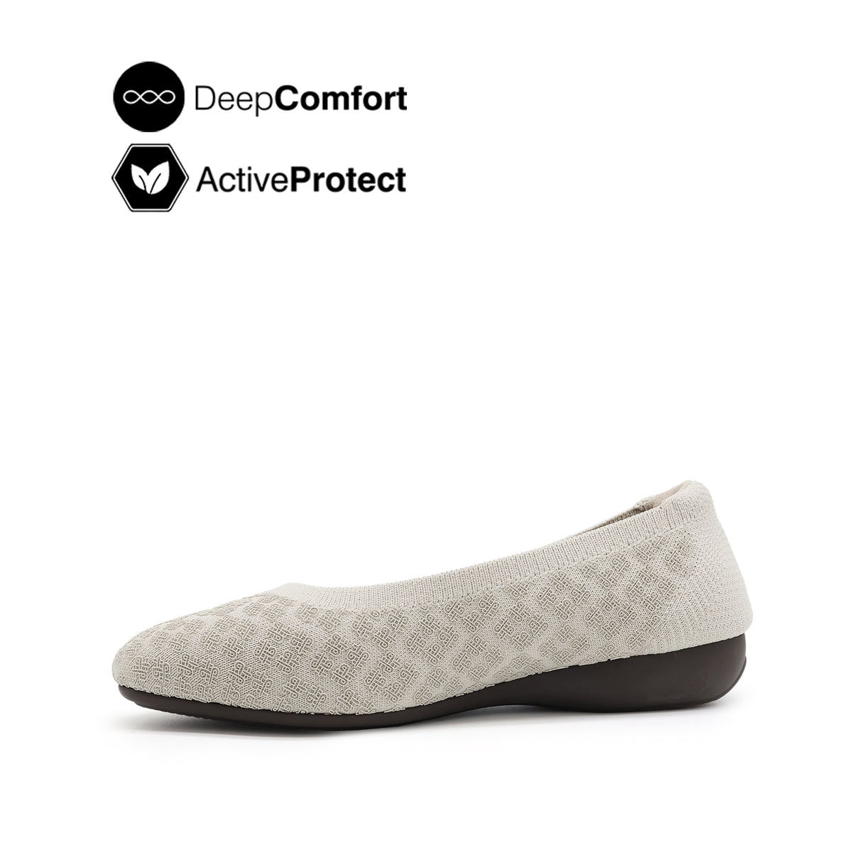 Gemma Knitted Women's Shoes - Taupe Knitted