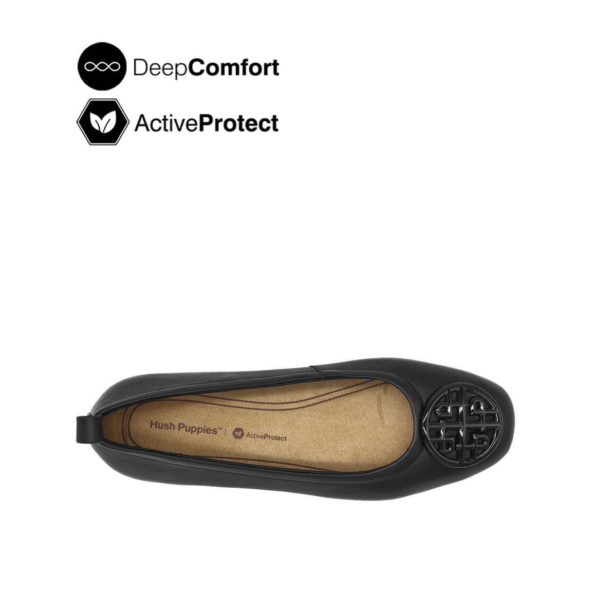 Gemma Medallion Women's Shoes - Black Leather