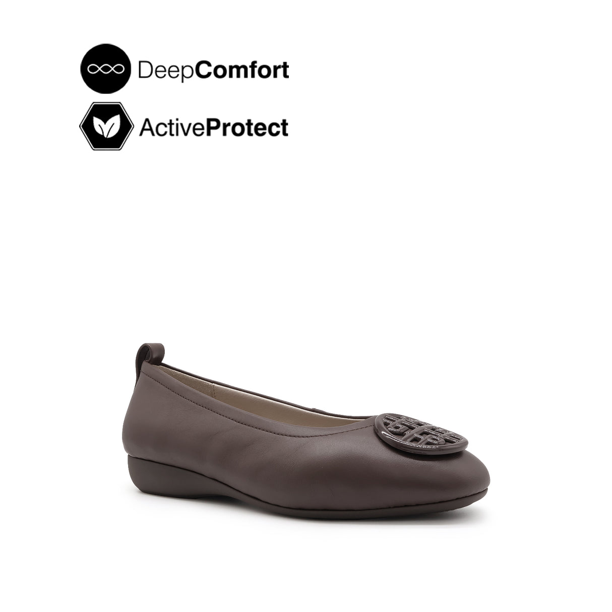 Gemma Medallion Women's Shoes - Coffee Leather