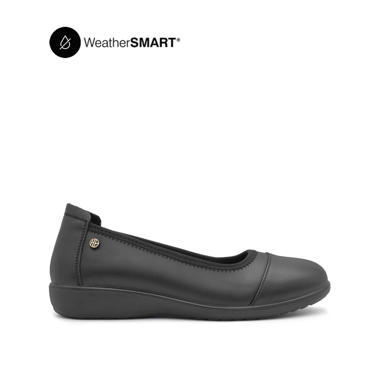 Nadia Toe Cap Women's Shoes - Black Leather Waterproof