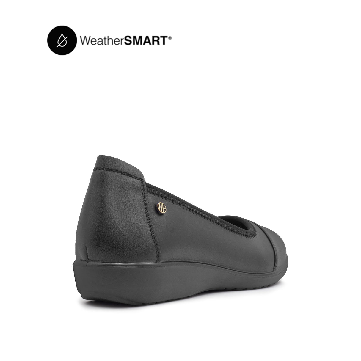 Nadia Toe Cap Women's Shoes - Black Leather Waterproof