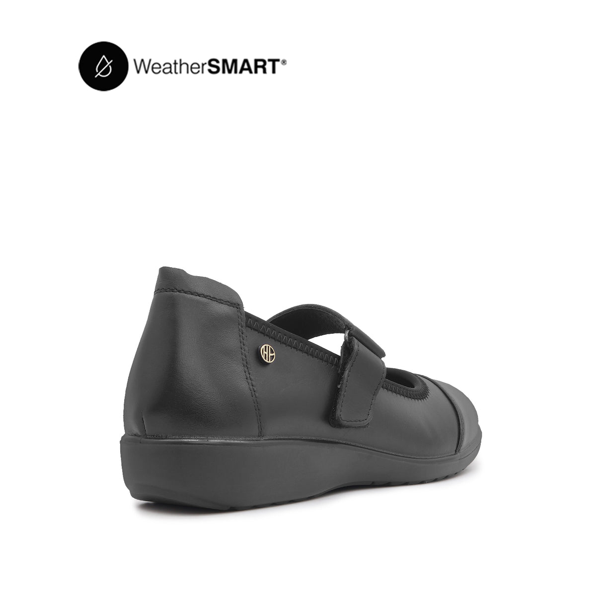 Nadia Mary Jane Toe Cap Women's Shoes - Black Leather Waterproof