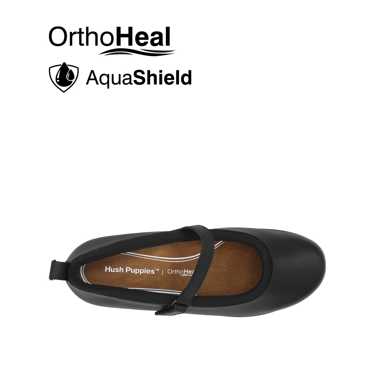 Natalia Mary Jane Plain Toe Women's Shoes - Black Leather Waterproof