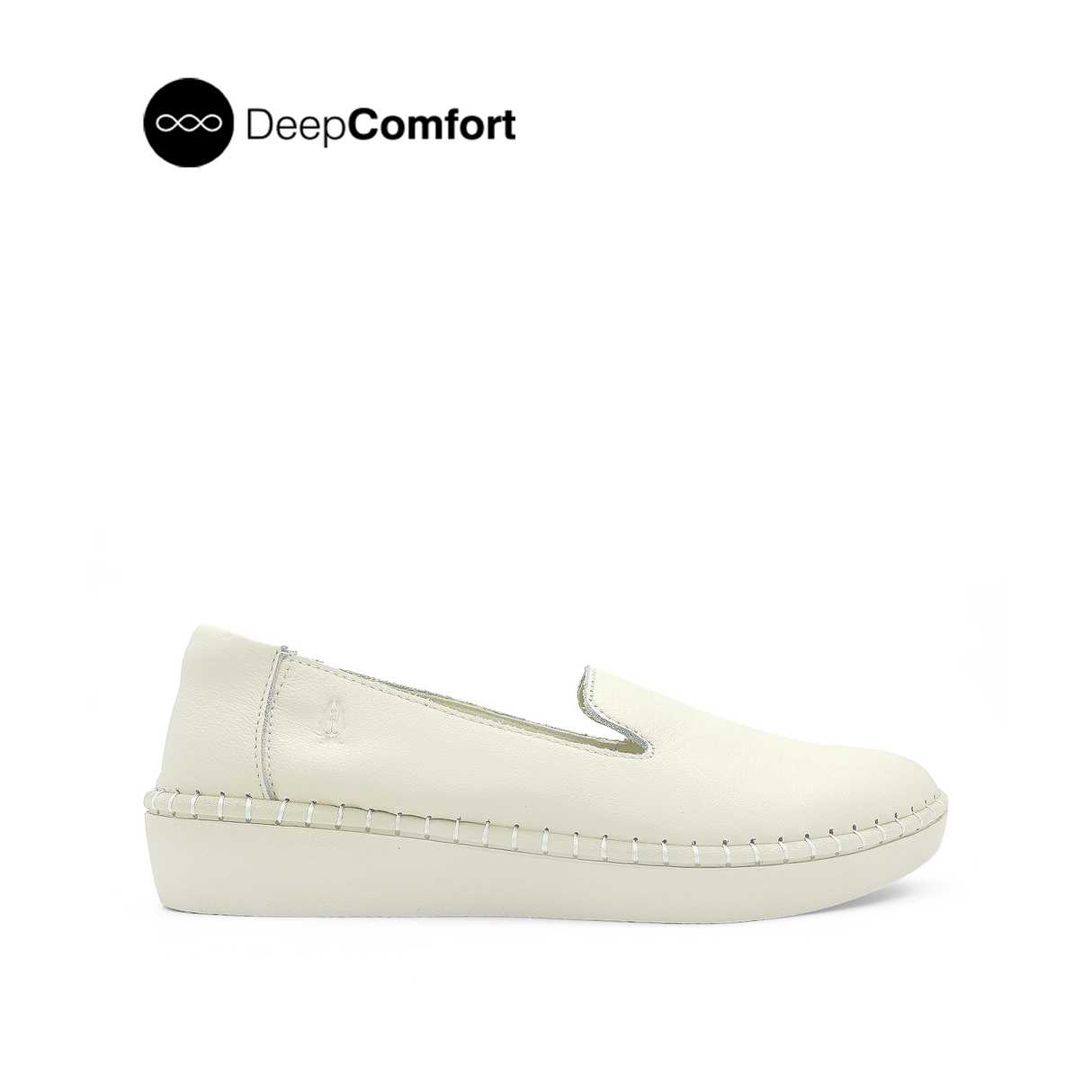 Norma Slip On Plain Toe Women's Shoes - Cream Leather