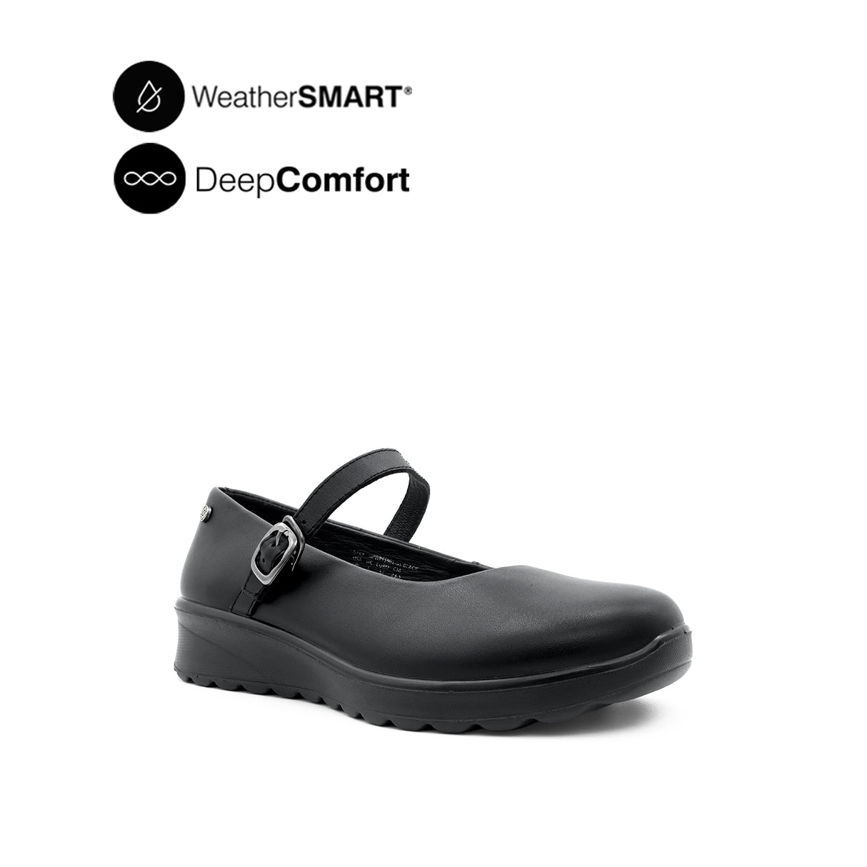 Riley Mary Jane Women's Shoes - Black Leather WP