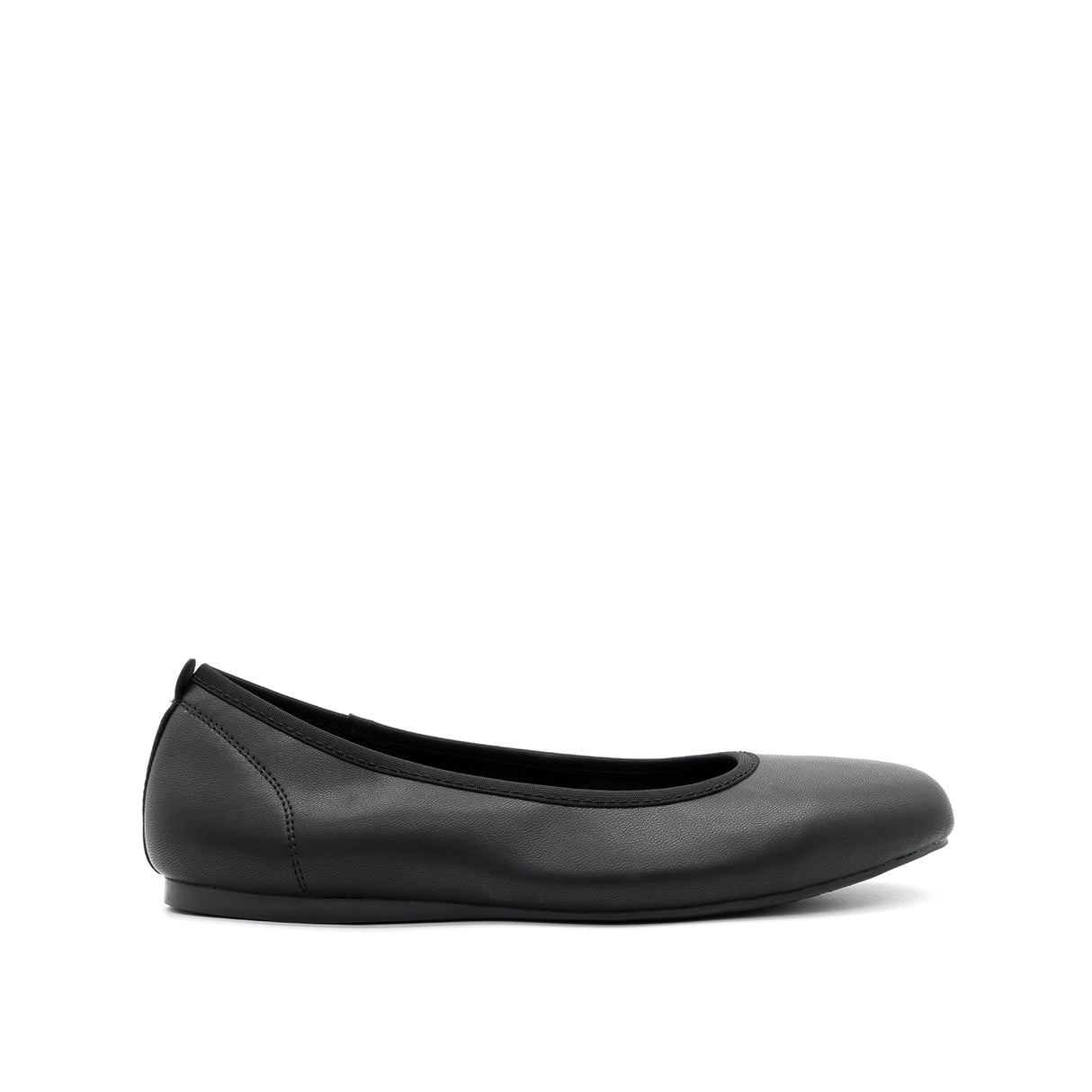 Stella Slip On Plain Toe Women's Shoes - Black Coated Leather