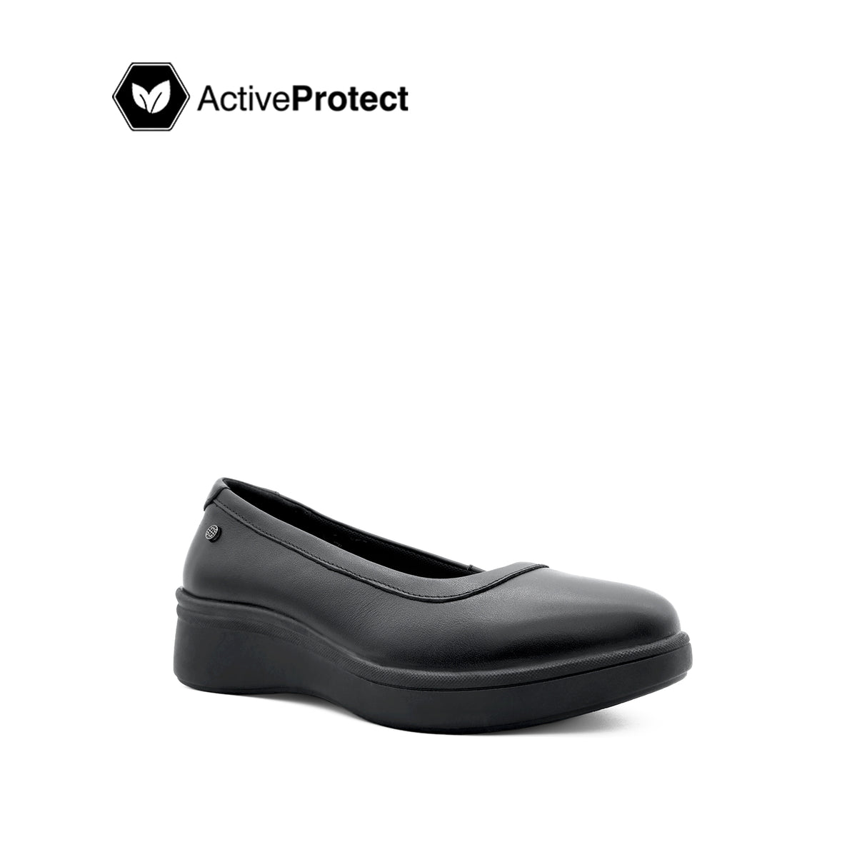 Sana Wedge Slip On Women's Shoes - Black Leather