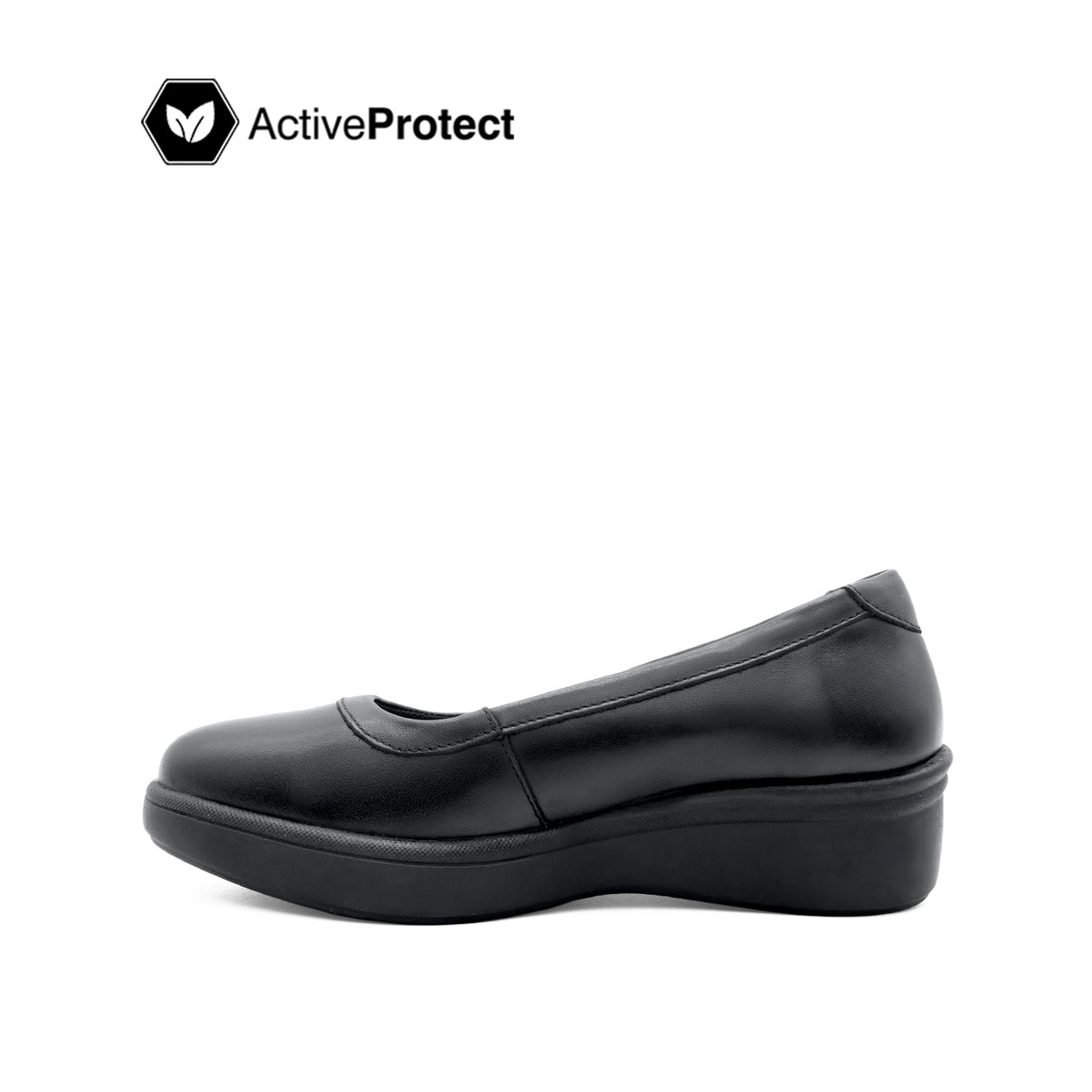 Sana Wedge Slip On Women's Shoes - Black Leather