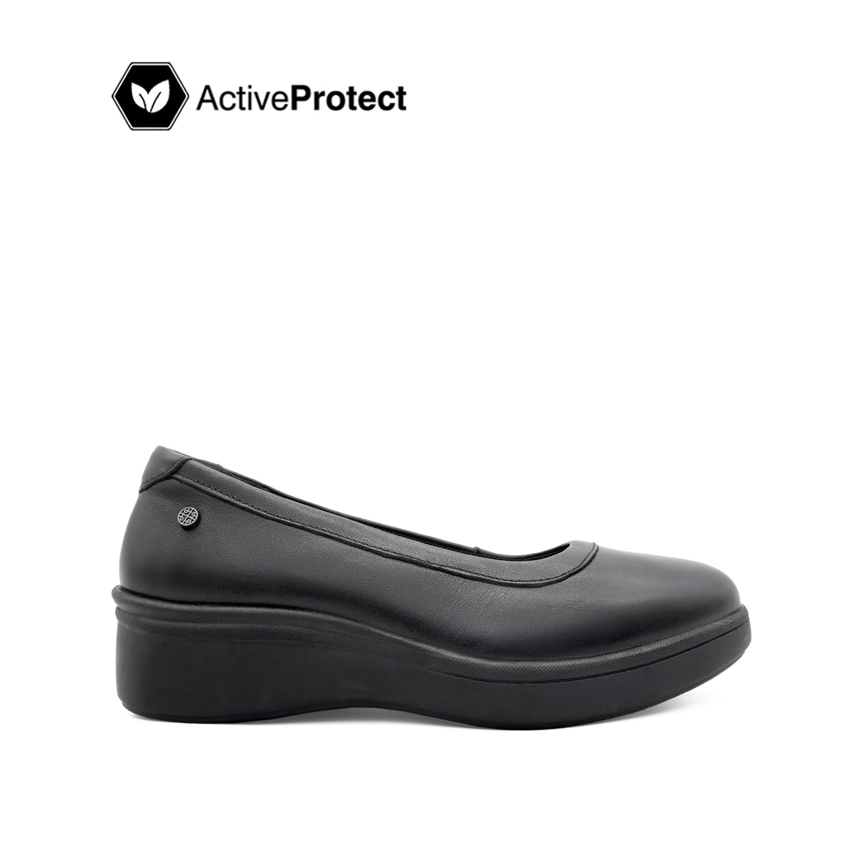 Sana Wedge Slip On Women's Shoes - Black Leather
