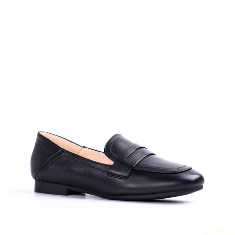 Essence Penny Loafer Women's Shoes - Black Leather