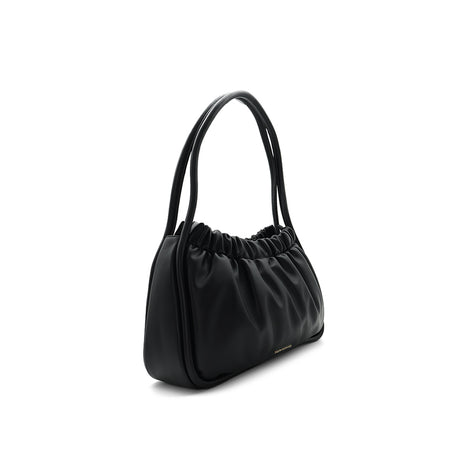 Pleaties Shoulder (L) Women's Bag - Black