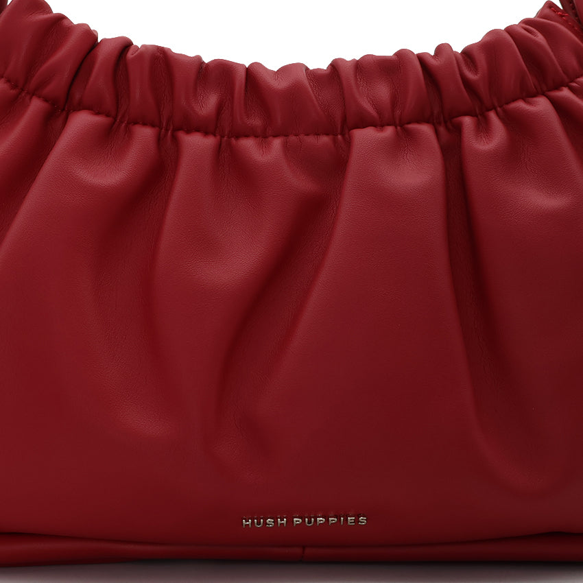 Pleaties Shoulder (L) Women's Bag - Red