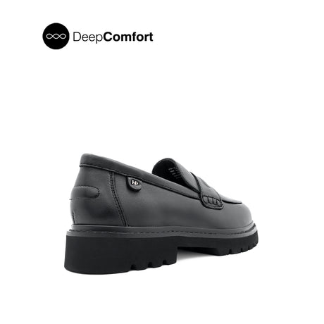 Patsey Slip On Penny Women's Shoes - Black Leather
