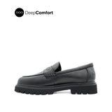 Patsey Slip On Penny Women's Shoes - Black Leather