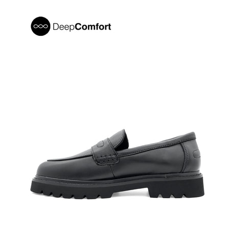 Patsey Slip On Penny Women's Shoes - Black Leather