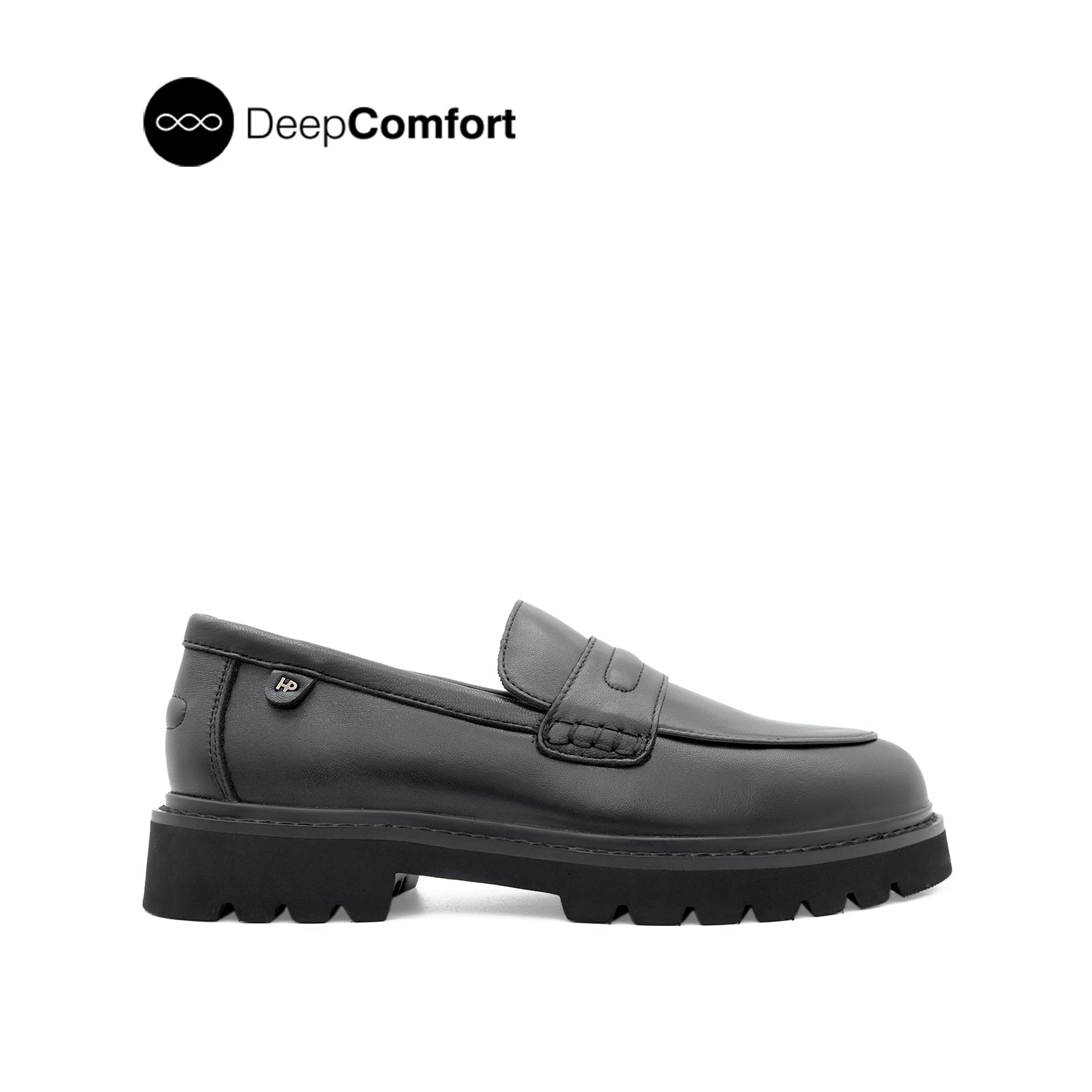 Patsey Slip On Penny Women's Shoes - Black Leather