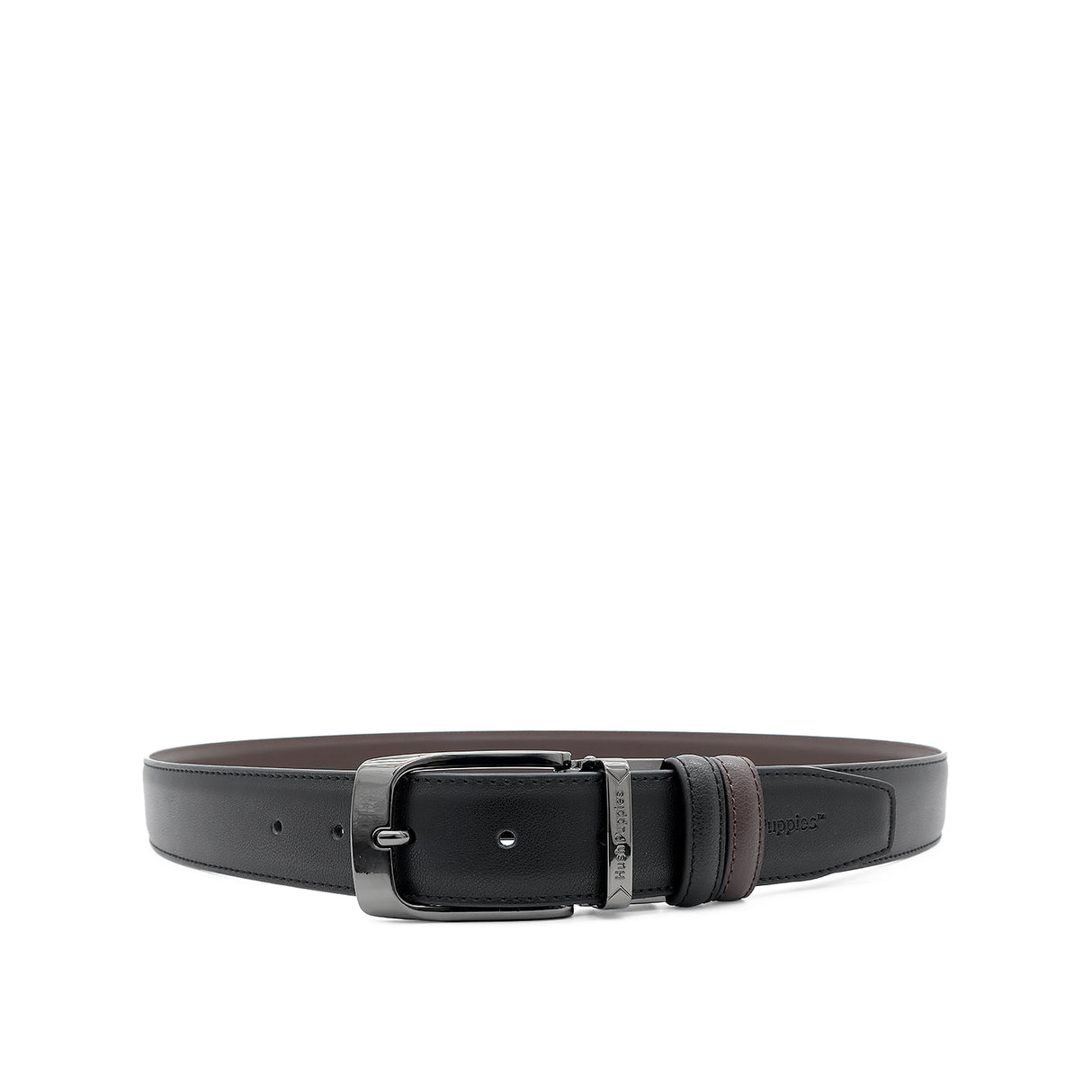 Dino Pin Clip Reversible Men's Belt - Black & Dark Brown