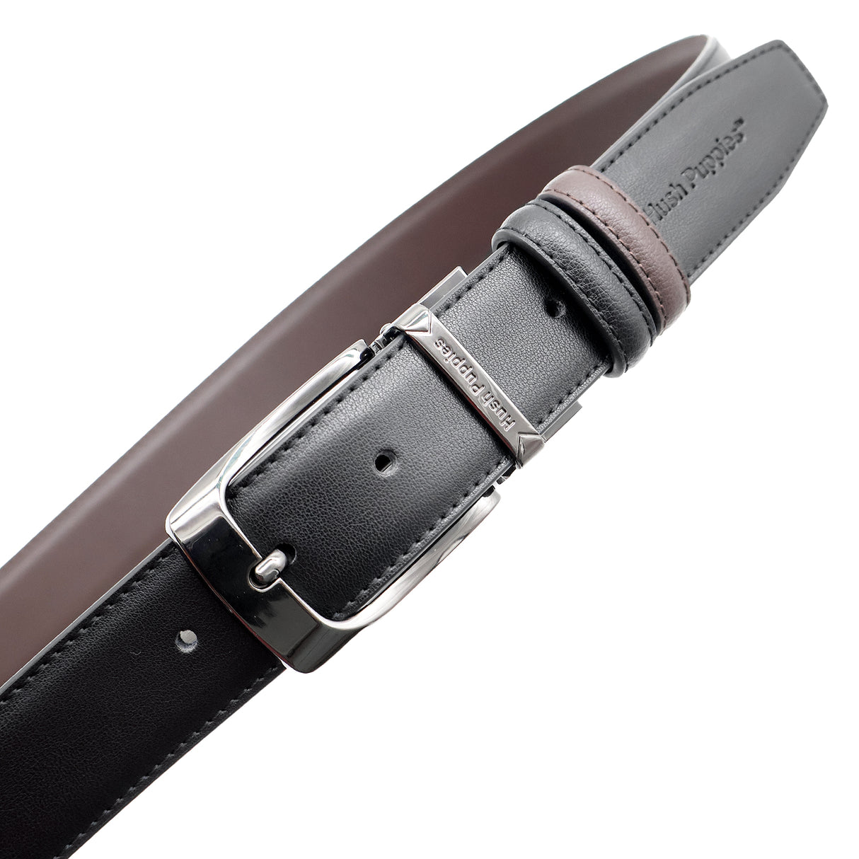 Dino Pin Clip Reversible Men's Belt - Black & Dark Brown