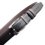 Dino Pin Clip Reversible Men's Belt - Black & Dark Brown