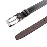 Dino Pin Clip Reversible Men's Belt - Black & Dark Brown