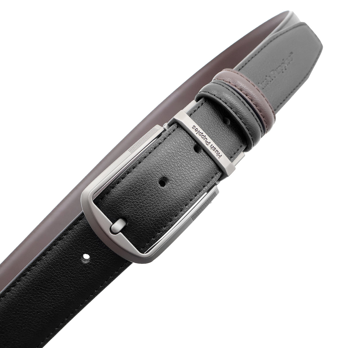 Don Pin Clip Reversible Men's Belt - Black & Dark Brown