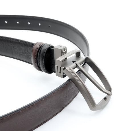 Don Pin Clip Reversible Men's Belt - Black & Dark Brown