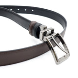 Emanuel Pin Clip Reversible Men's Belt - Black & Dark Brown