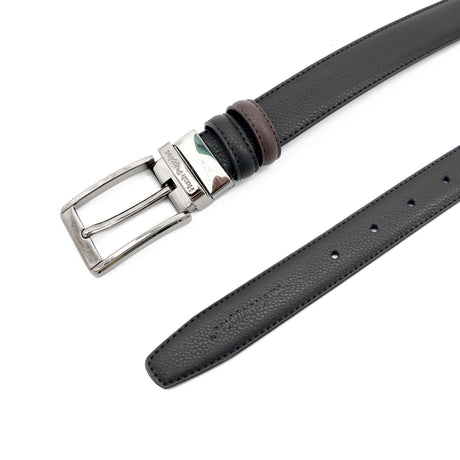Emanuel Pin Clip Reversible Men's Belt - Black & Dark Brown