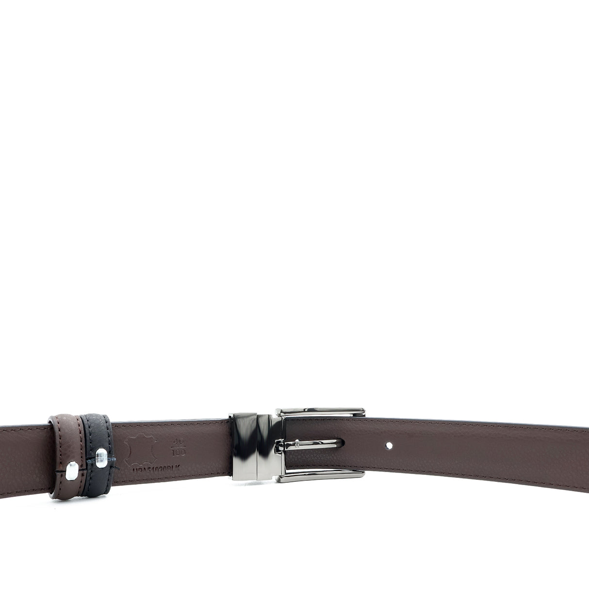 Emanuel Pin Clip Reversible Men's Belt - Black & Dark Brown