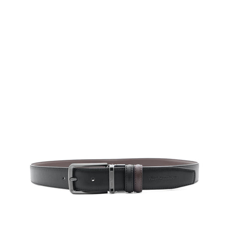 Ester Pin Clip Reversible Men's Belt - Black & Dark Brown