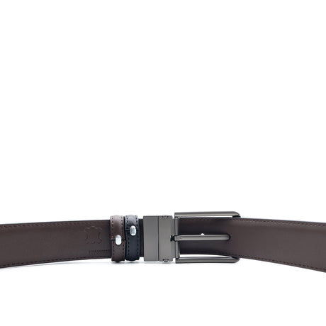 Ester Pin Clip Reversible Men's Belt - Black & Dark Brown