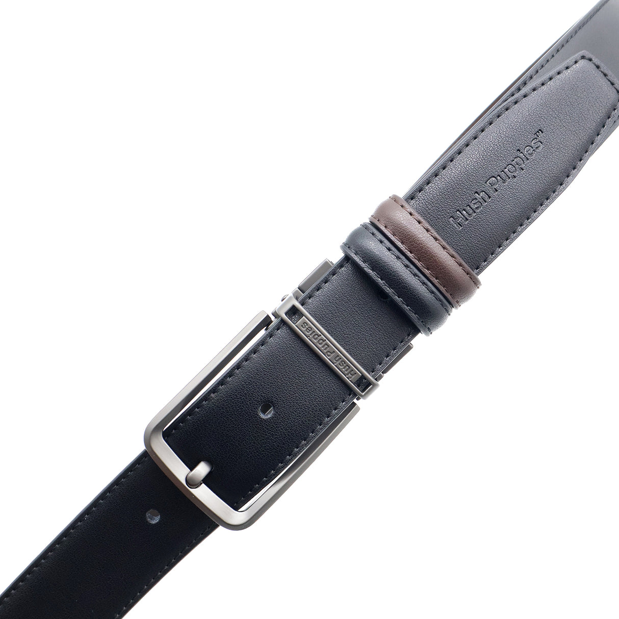 Ester Pin Clip Reversible Men's Belt - Black & Dark Brown