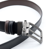 Ester Pin Clip Reversible Men's Belt - Black & Dark Brown
