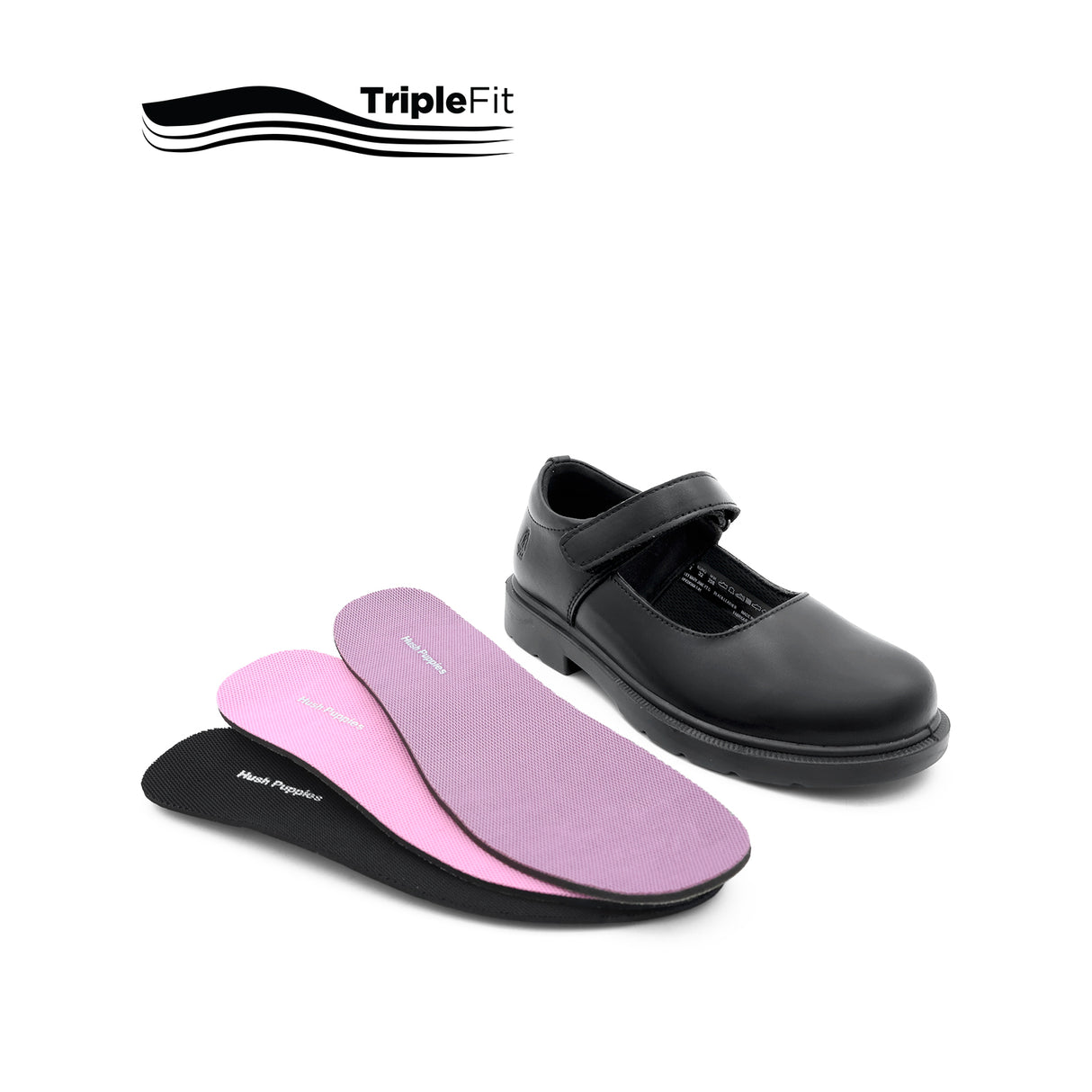 Lily Mary Jane Plain Toe Girl's Shoes - Black Leather
