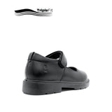 Lily Mary Jane Plain Toe Girl's Shoes - Black Leather