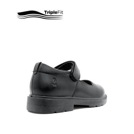Lily Mary Jane Plain Toe Girl's Shoes - Black Leather